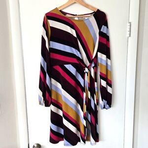 Motherhood Maternity Striped Multicolor Tie Waist Dress